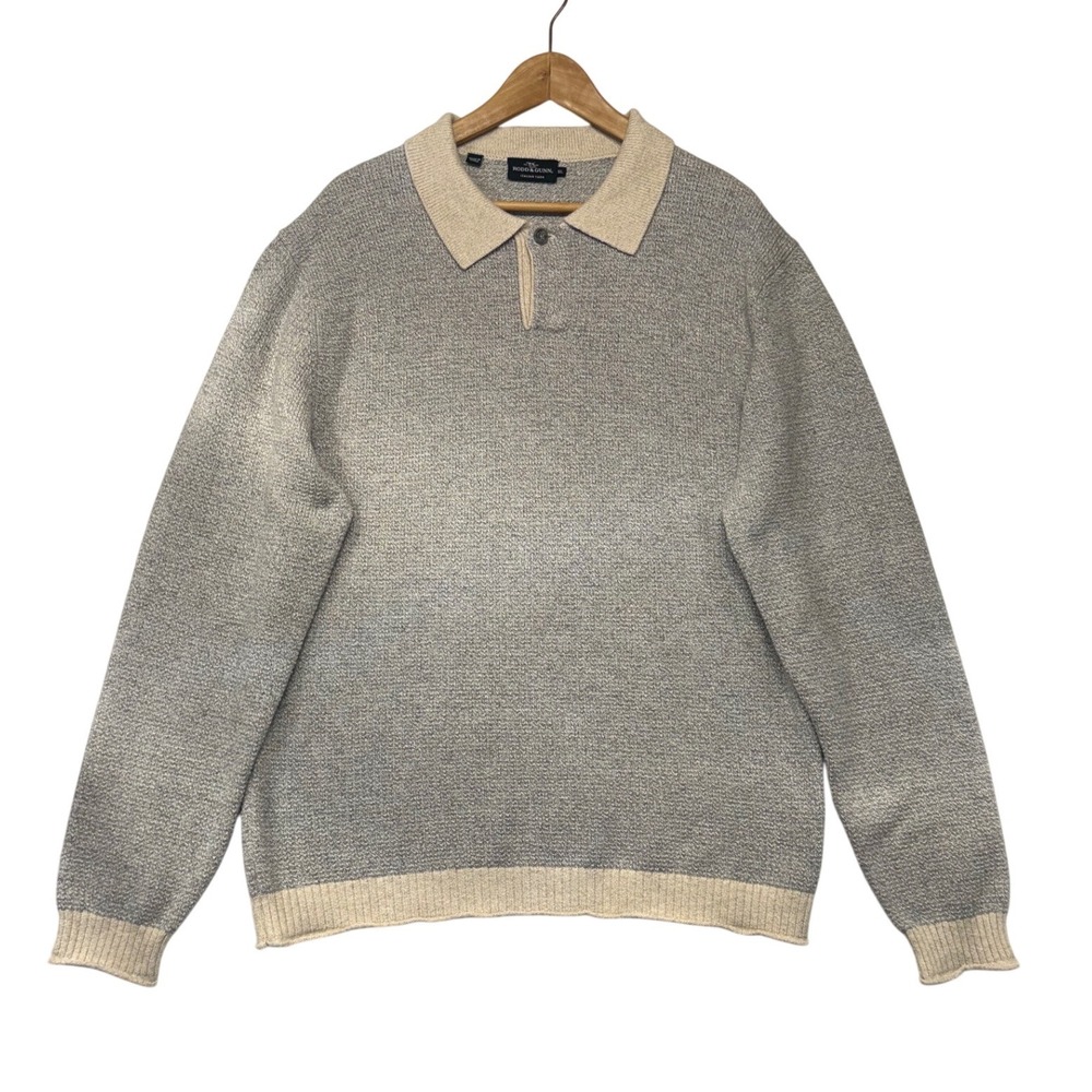 Rodd & Gunn Mens XL‎ Italian Yarn Cotton Wool Polo Sweater Grey EP1065 SMOKM